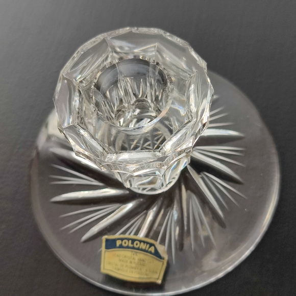 Pair of vintage | Pinwheel Crystal 🕯️ Candle stick holders | made in Poland - Picture 3 of 16